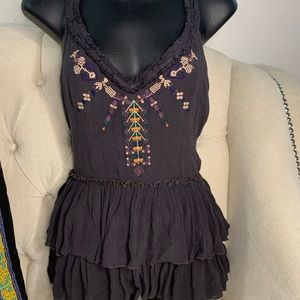 Free people - Ruffle Hem Embroidered Tank